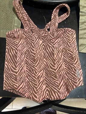 FP Movement by Free People Pink and Brown Zebra Print Tank